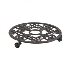 Aubry Gaspard Pots, Cache-pots Et Jardinières D'extérieur Support à Roulettes En Fonte Pour Pot De Fleurs