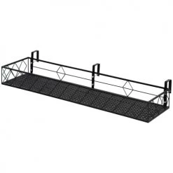 Outsunny Pots, Cache-pots Et Jardinières D'extérieur Support De Pot De Fleurs Jardinière Suspendu Réglable Métal Noir