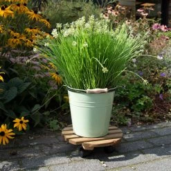 Esschert Design Pots, Cache-pots Et Jardinières D'extérieur Support Plantes à Roulettes Rond 29 Cm -Parasols Soldes Magasin support plantes a roulettes rond 29 cm 3