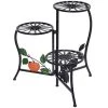Outsunny Pots, Cache-pots Et Jardinières D'extérieur Support Porte-plantes Pliable 3 Niveaux Métal Noir -Parasols Soldes Magasin support porte plantes pliable 3 niveaux metal noir