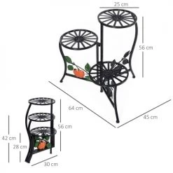 Outsunny Pots, Cache-pots Et Jardinières D'extérieur Support Porte-plantes Pliable 3 Niveaux Métal Noir 10 Outsunny Pots, Cache-pots Et Jardinières D'extérieur Support Porte-plantes Pliable 3 Niveaux Métal Noir -Parasols Soldes Magasin support porte plantes pliable 3 niveaux metal noir 2