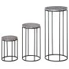 Outsunny Pots, Cache-pots Et Jardinières D'extérieur Support Pot De Fleurs 3 Pièces Métal époxy Plateaux Aspect Marbre Gris -Parasols Soldes Magasin support pot de fleurs 3 pieces metal epoxy plateaux aspect marbre gris