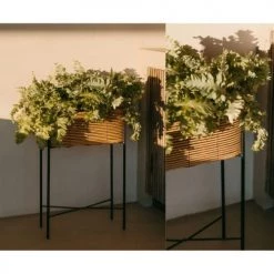 Wadiga Pots, Cache-pots Et Jardinières D'extérieur Support Pot Plante En Rotin Synthétique Et Métal Noir 49x20x66cm -Parasols Soldes Magasin support pot plante en rotin synthetique et metal noir 49x20x66cm 2