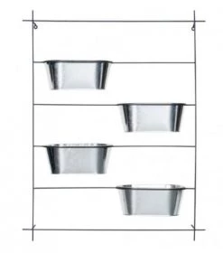 Wadiga Pots, Cache-pots Et Jardinières D'extérieur Support Pots Plantes Mural étagé En Métal Noir Et Pots Argentés