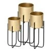 Outsunny Pots, Cache-pots Et Jardinières D'extérieur Supports De Pots De Fleurs Design Lot De 3 - Métal époxy Noir Doré -Parasols Soldes Magasin supports de pots de fleurs design lot de 3 metal epoxy noir dore