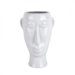 Present Time Pots, Cache-pots Et Jardinières D'extérieur Vase Cache-pot En Céramique Blanche H27,2cm -Parasols Soldes Magasin vase cache pot en ceramique blanche h27 2cm 2