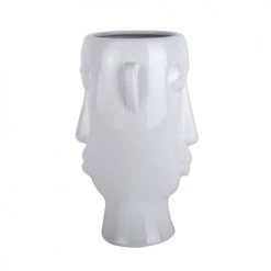 Present Time Pots, Cache-pots Et Jardinières D'extérieur Vase Cache-pot En Céramique Blanche H27,2cm -Parasols Soldes Magasin vase cache pot en ceramique blanche h27 2cm 3