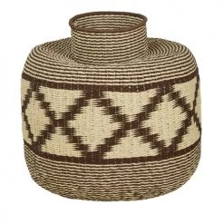 Maisons Du Monde Pots, Cache-pots Et Jardinières D'extérieur Vase En Corde Tressée Marron Et Beige H57