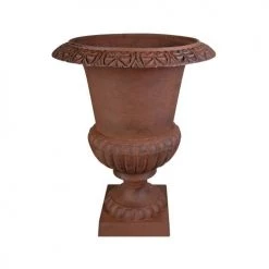 Esschert Design Pots, Cache-pots Et Jardinières D'extérieur Vase Médicis En Fonte Hauteur 66 Cm